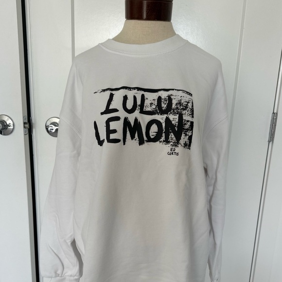 Lululemon X Ed Curtis Sweatshirt White Perfectly Oversized Crewneck Collab Large - Picture 4 of 10